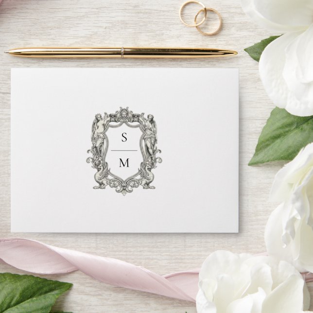 Vintage Baroque Statue Fine Art Renaissance Envelope (Wedding)