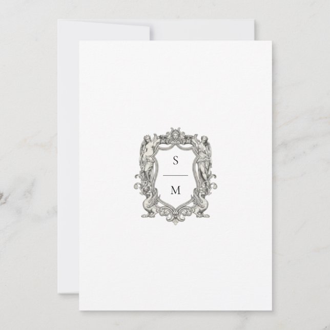 Vintage Baroque Statue Fine Art Renaissance Invitation (Back)