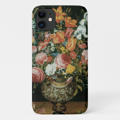 Vintage Baroque Still Life Flowers in a Vase iPhone 11 Case