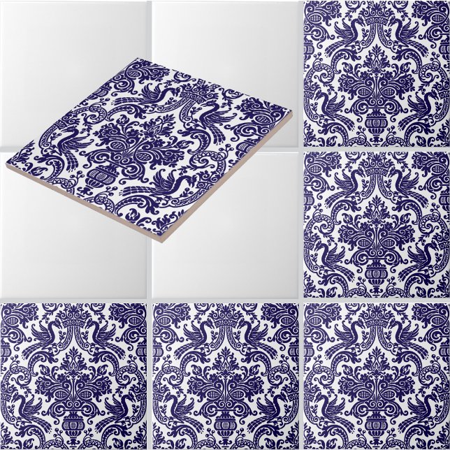 Vintage Baroque Style Brocade Pattern Ceramic Tile (Creator Uploaded)