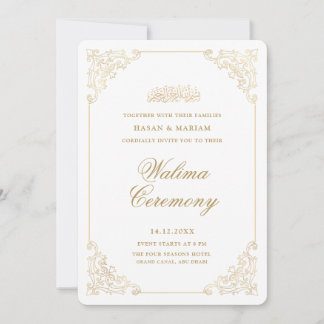 Vintage Baroque Stylish Script Walima Ceremony Invitation