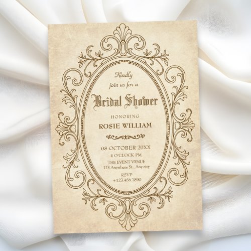 Vintage baroque victorian bridal shower invitation