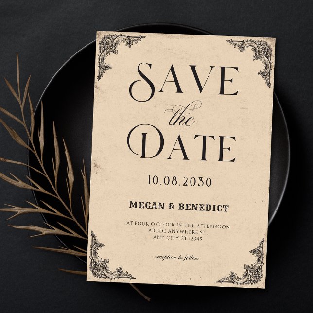 Vintage baroque wedding save the date (Creator Uploaded)