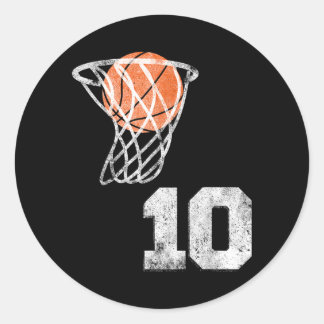 Vintage Basball Jersey Number 10 Classic Round Sticker