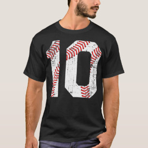 Vintage Baseball 10 Jersey Number  T-Shirt