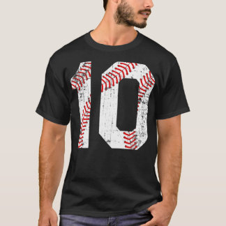Vintage Baseball 10 Jersey Number T-Shirt