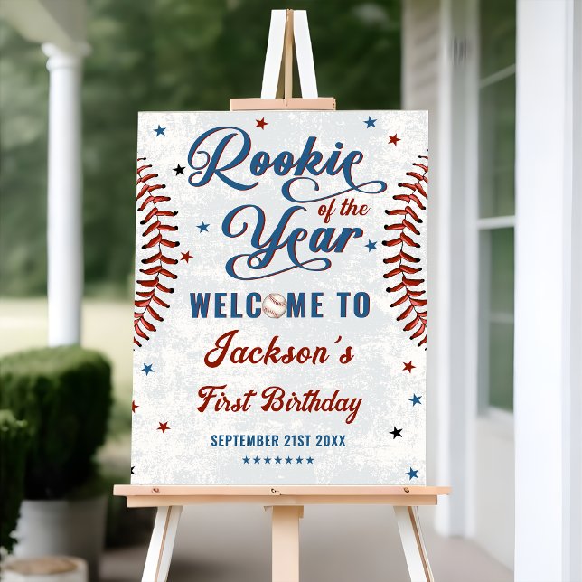 Vintage Baseball 1st Birthday Welcome Sign (Creator Uploaded)