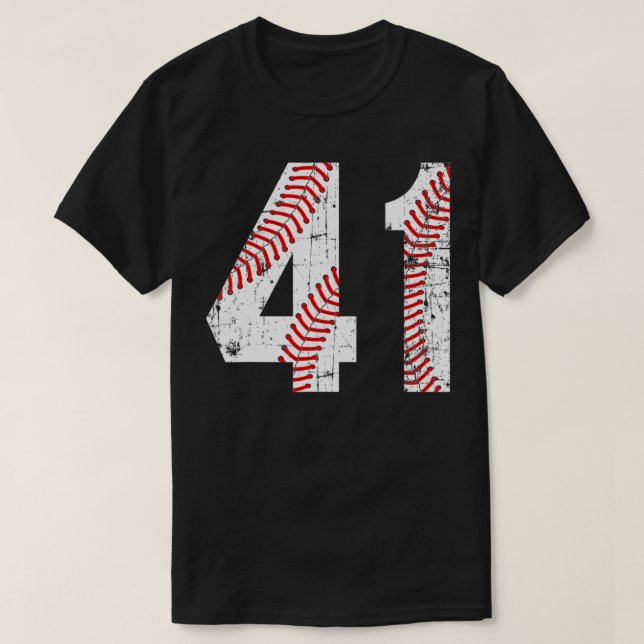 Vintage Baseball 41 Jersey Number  T-Shirt (Design Front)