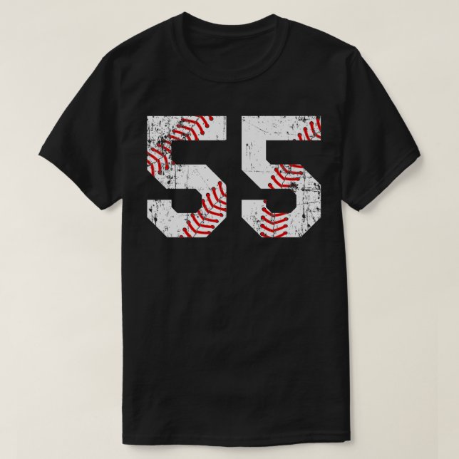 Vintage Baseball 55 Jersey Number Premium  T-Shirt (Design Front)