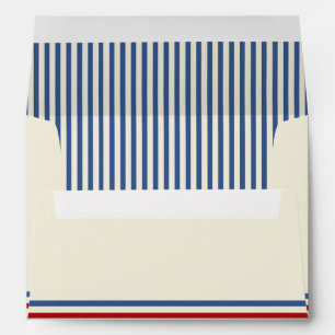 Vintage Baseball 5 x 7 Blue Stripes Envelope