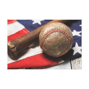 Vintage Baseball and Bat Canvas Print