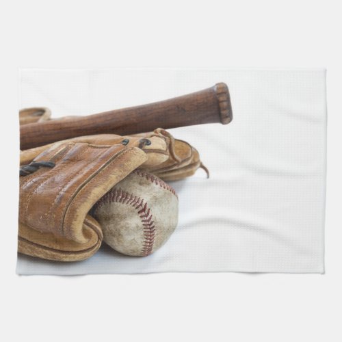 Vintage Baseball and Bat Kitchen Towel