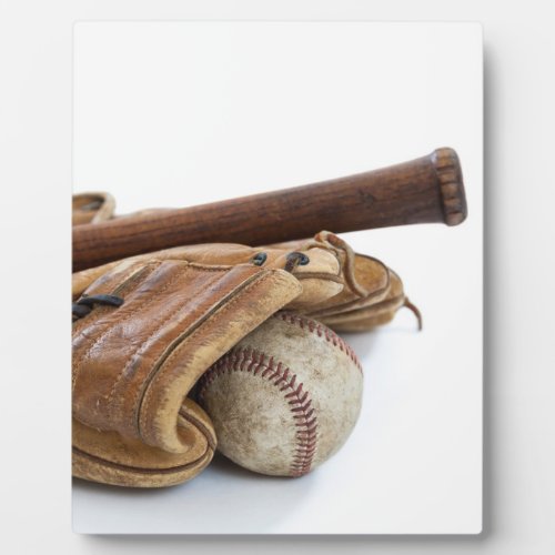 Vintage Baseball and Bat Plaque