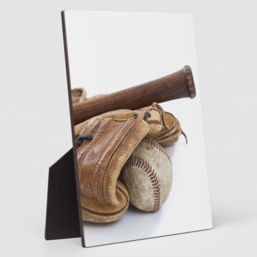 Vintage Baseball and Bat Plaque Zazzle