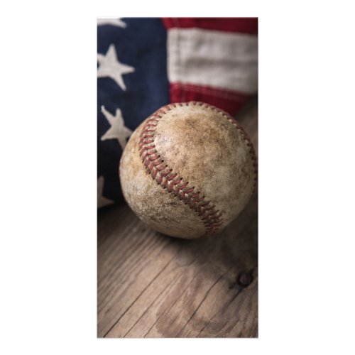 VIntage Baseball and Flag Card