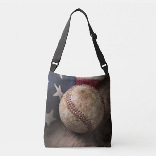 VIntage Baseball and Flag Crossbody Bag