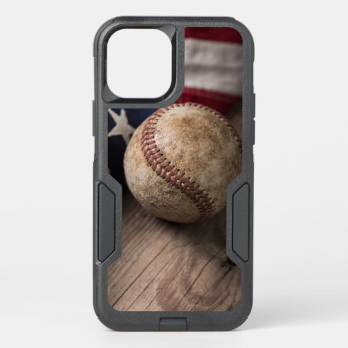 VIntage Baseball and Flag OtterBox Commuter iPhone 12 Case