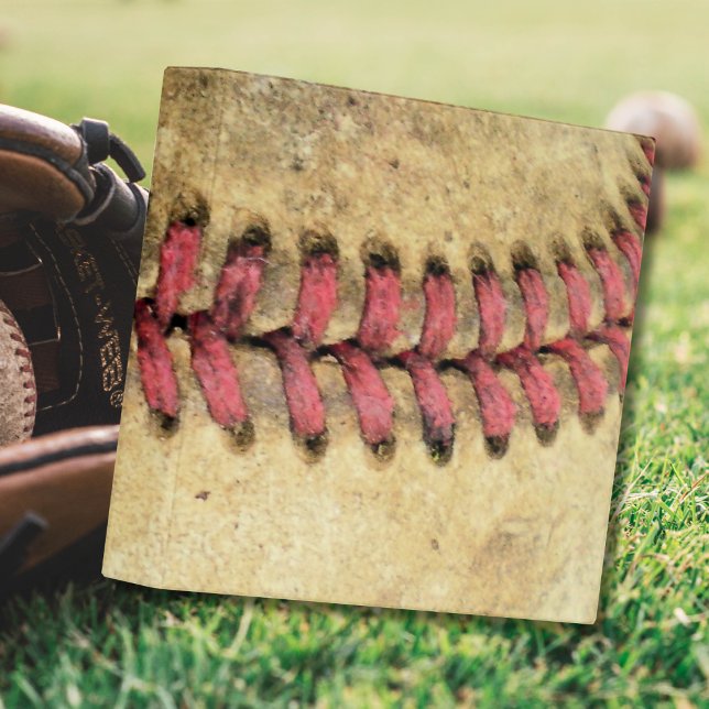 Vintage Baseball Art - Aged Leather & Red Stitch Binder (Creator Uploaded)