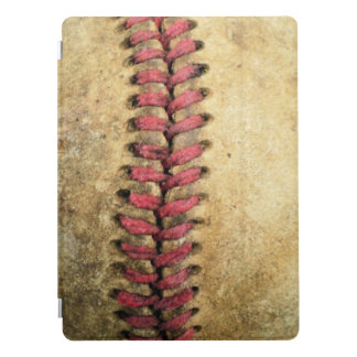 Vintage Baseball Art - Aged Leather & Red Stitch iPad Pro Cover