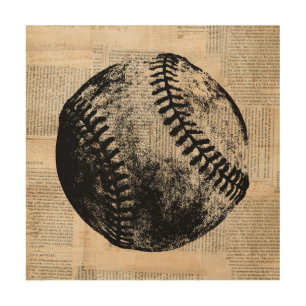 Vintage Baseball Art Illustration Newspaper Style