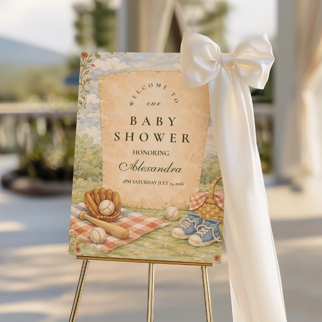 Vintage Baseball Baby Shower Foam Board (Creator Uploaded)