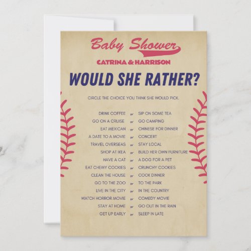 Vintage Baseball Baby Shower Game _ Editable Name Invitation