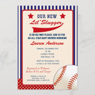 Vintage Baseball Baby Shower Invitation