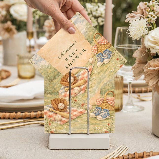 Vintage Baseball Baby Shower Napkins (Creator Uploaded)