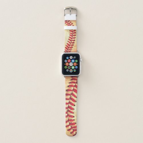 Vintage baseball ball apple watch band