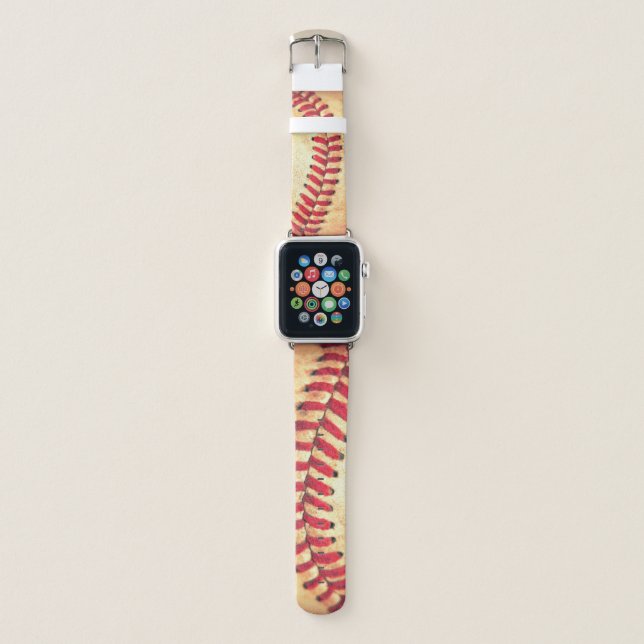 Vintage baseball ball apple watch band (Front)