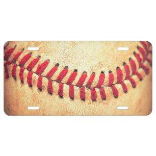 Vintage baseball ball license plate