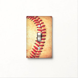 Vintage baseball ball light switch cover
