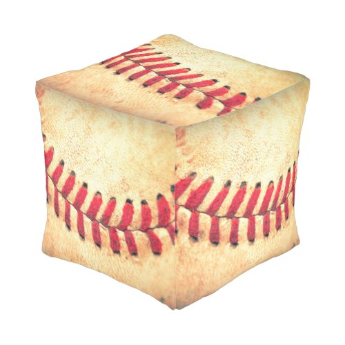 Vintage baseball ball pouf