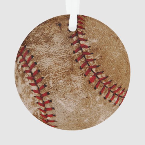 Vintage Baseball Ball Red and White Sports Ornament