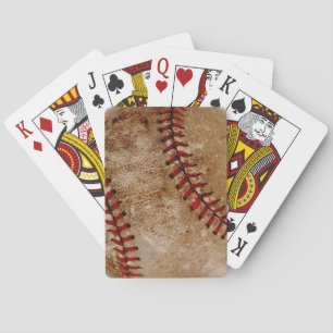 Vintage Baseball Ball Red and White Sports Poker Cards