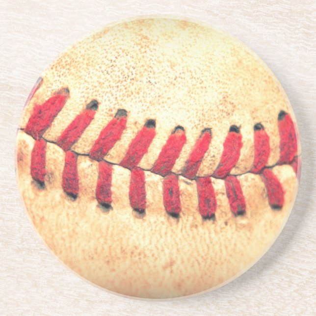 Vintage baseball ball sandstone coaster (Front)