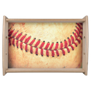 Vintage baseball ball serving tray