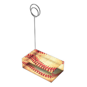 Vintage baseball ball table card holder