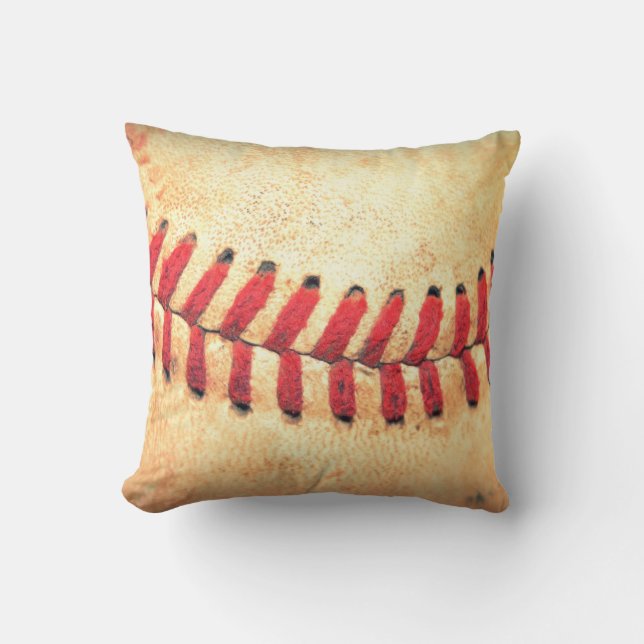 Vintage baseball ball throw pillow (Front)