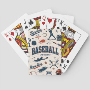 Vintage Baseball Ballpark Game Day Pattern Poker Cards