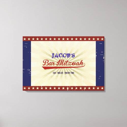 VINTAGE BASEBALL Bar Bat Mitzvah Sign In Board