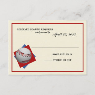 Vintage Baseball Bar Mitzvah Reply RSVP Card