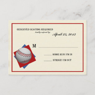 Vintage Baseball Bar Mitzvah Reply RSVP Card