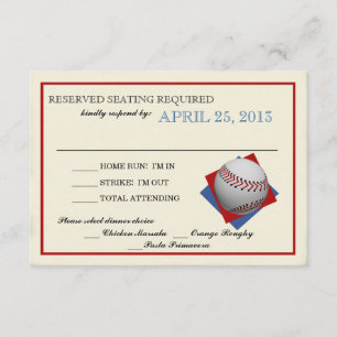 Vintage Baseball Bar Mitzvah Reply RSVP Card