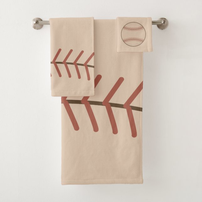 Vintage Baseball Bathroom Towel Set (Insitu)