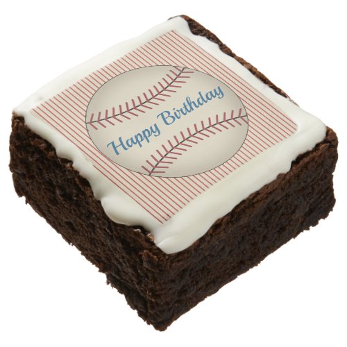 Vintage Baseball Birthday Brownies Gift 