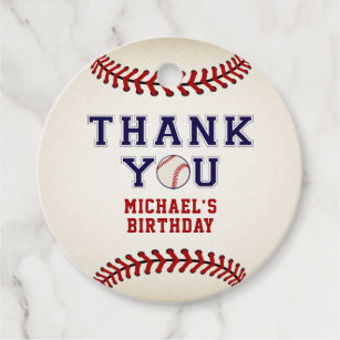 Baseball MLB Birthday Favor Thank You Gift Tags 10 ea Personalized Any –  Virginia Design Shop