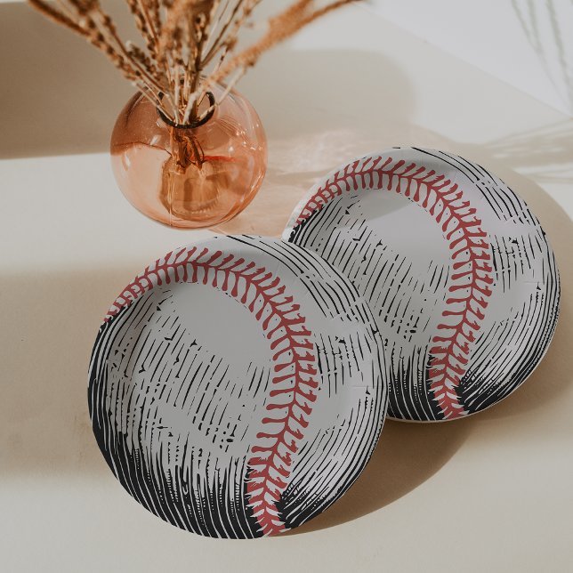 Vintage Baseball Birthday Paper Plates (Vintage Baseball Birthday Paper Plates)
