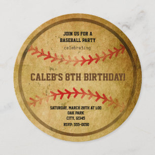 Vintage Baseball Birthday Party Sports Invitation