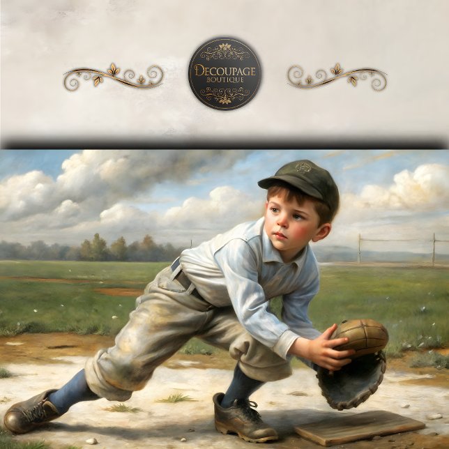 Vintage Baseball Boy Decoupage Tissue Paper (Vintage Baseball Boy Decoupage Tissue Paper)